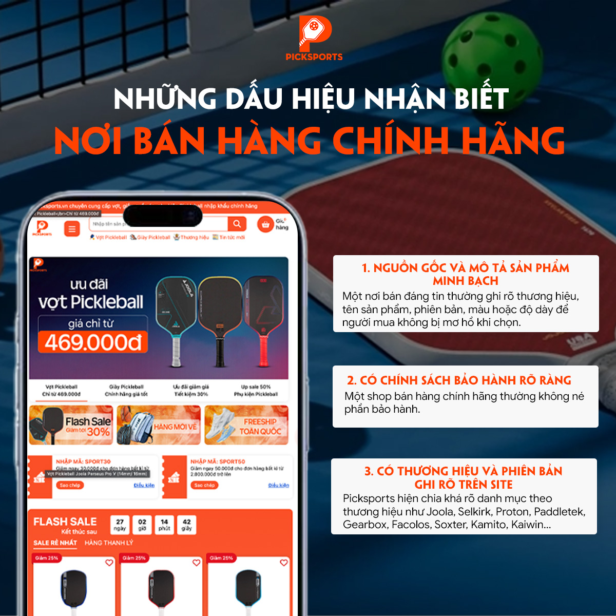Picksports có bán hàng chính hãng không