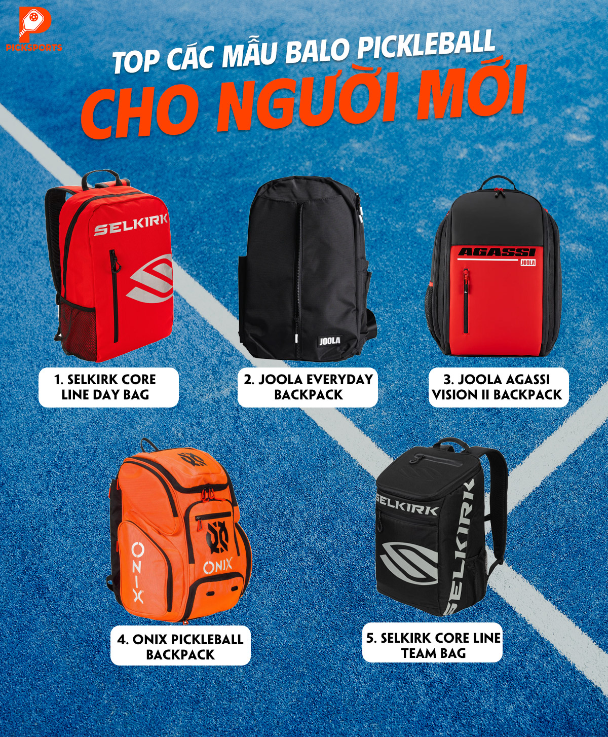 Top 5 balo Pickleball cho người mới tại Picksports.vn