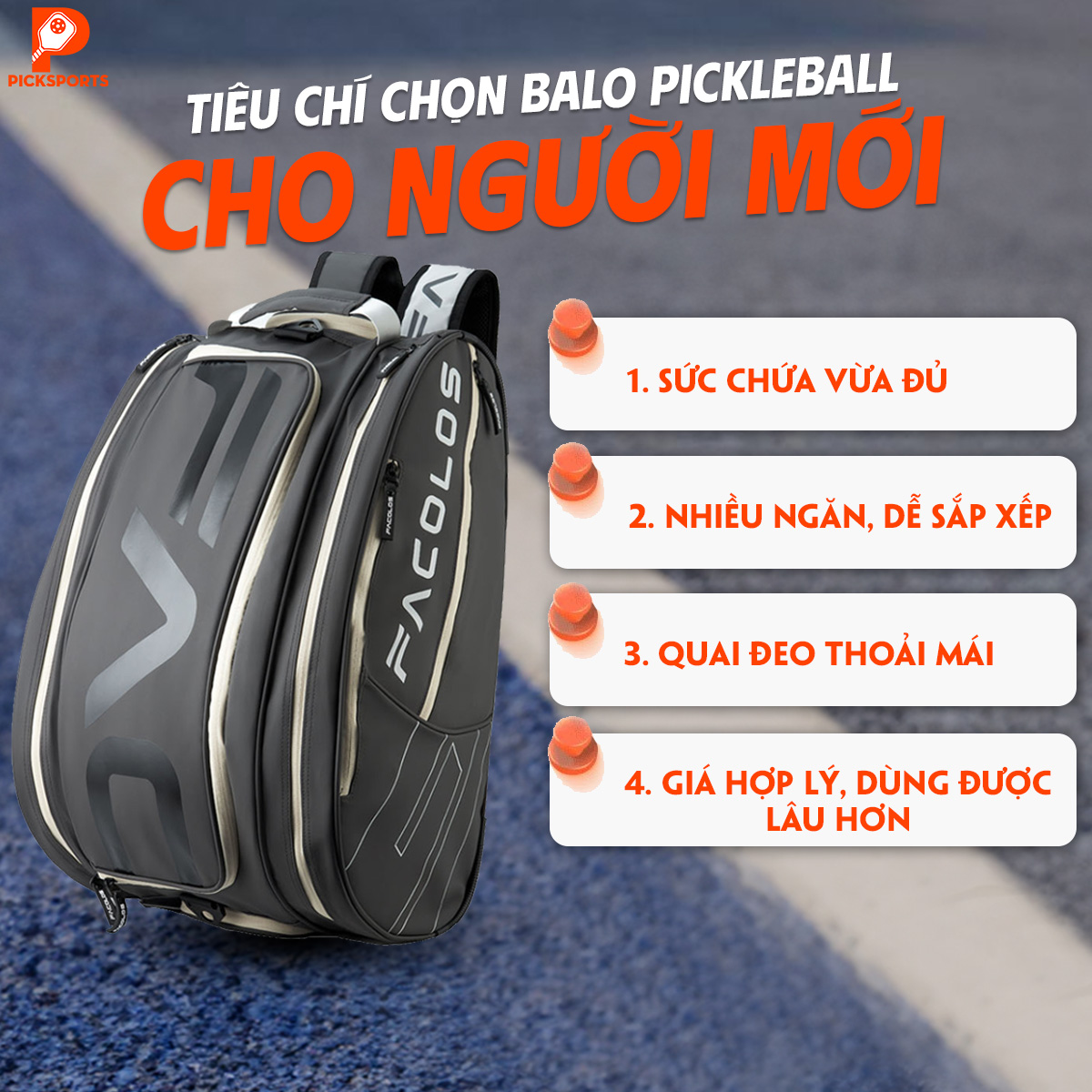Top 5 balo Pickleball cho người mới tại Picksports.vn