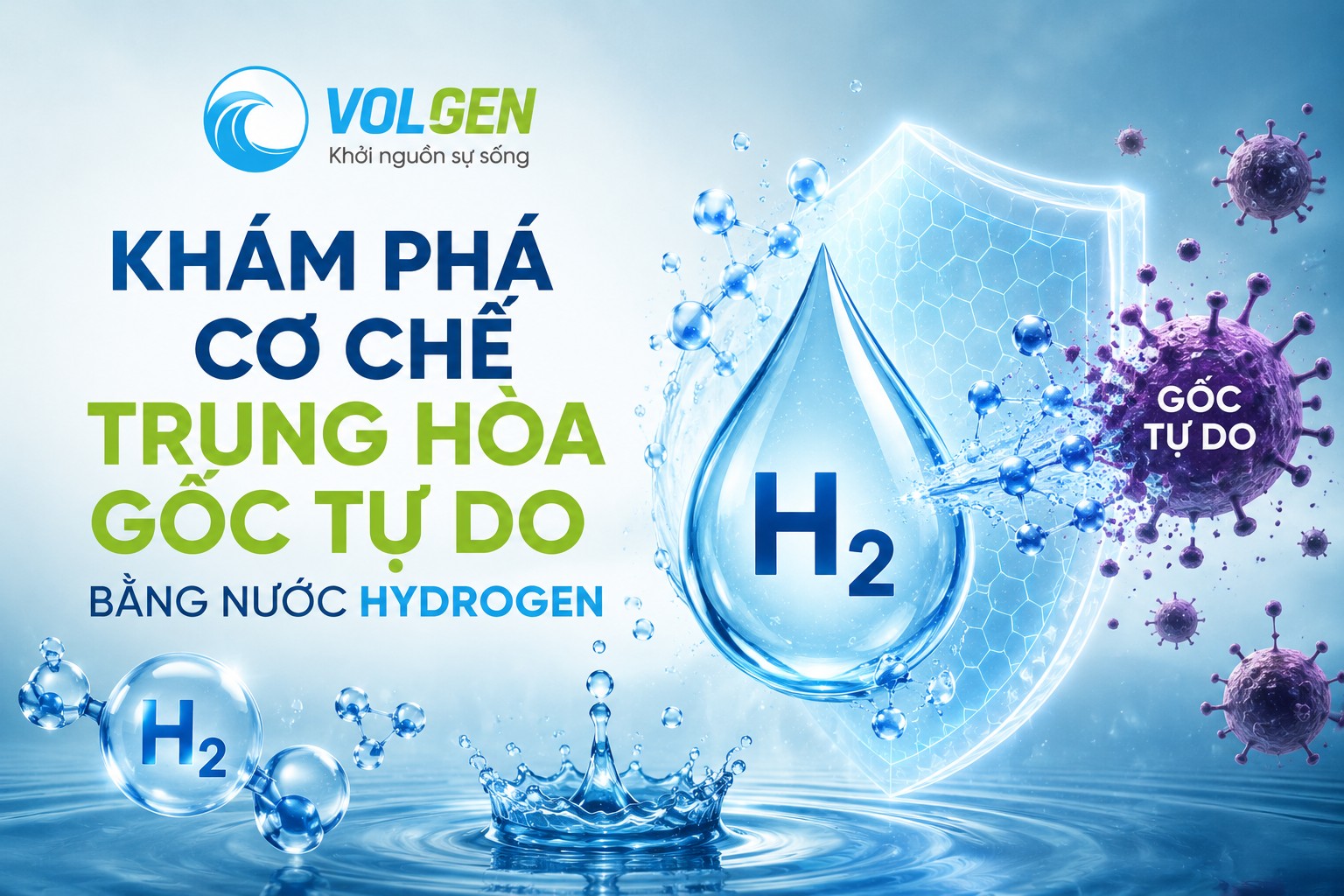 KHÁM PHÁ CƠ CHẾ TRUNG HÒA GỐC TỰ DO BẰNG NƯỚC HYDROGEN