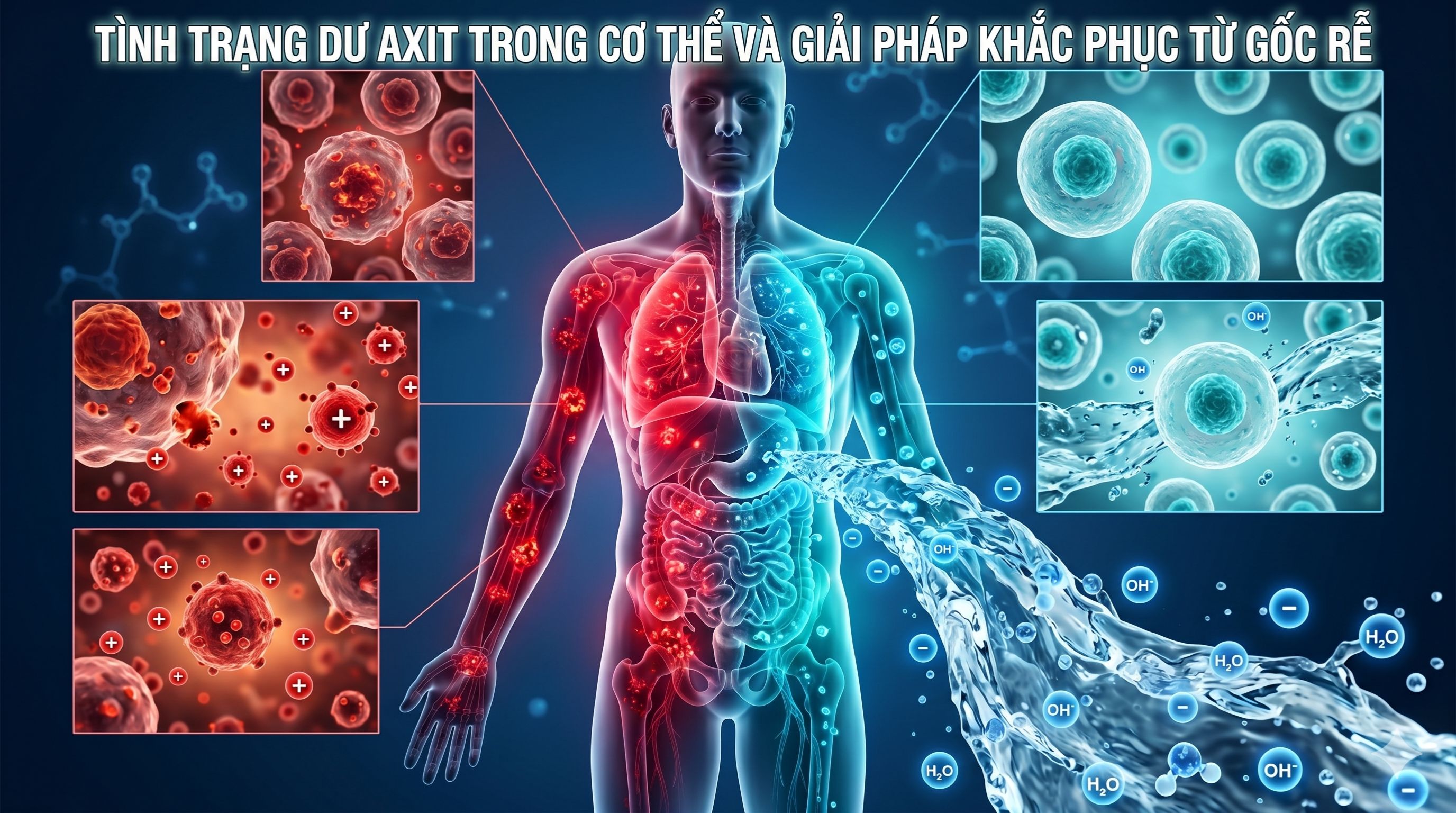 HẬU QUẢ KHÔN LƯỜNG CỦA TÌNH TRẠNG DƯ AXIT TRONG CƠ THỂ VÀ GIẢI PHÁP KHẮC PHỤC TỪ GỐC RỄ