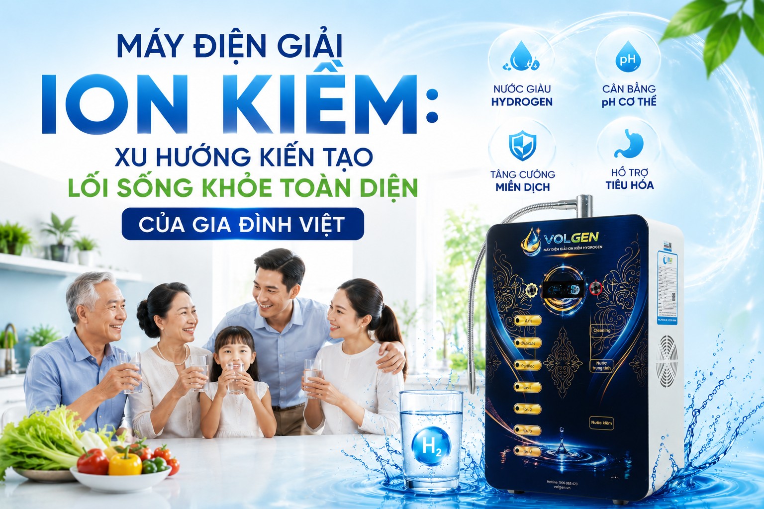 Máy Điện Giải Ion Kiềm: Xu Hướng Kiến Tạo Lối Sống Khỏe Toàn Diện Của Gia Đình Việt