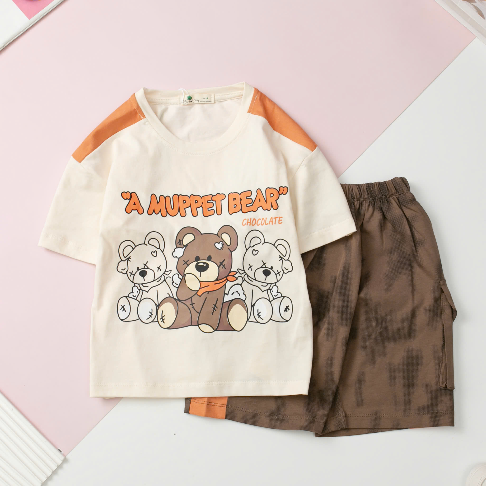 Bộ cotton trẻ em - bé trai B002 4/8 H547