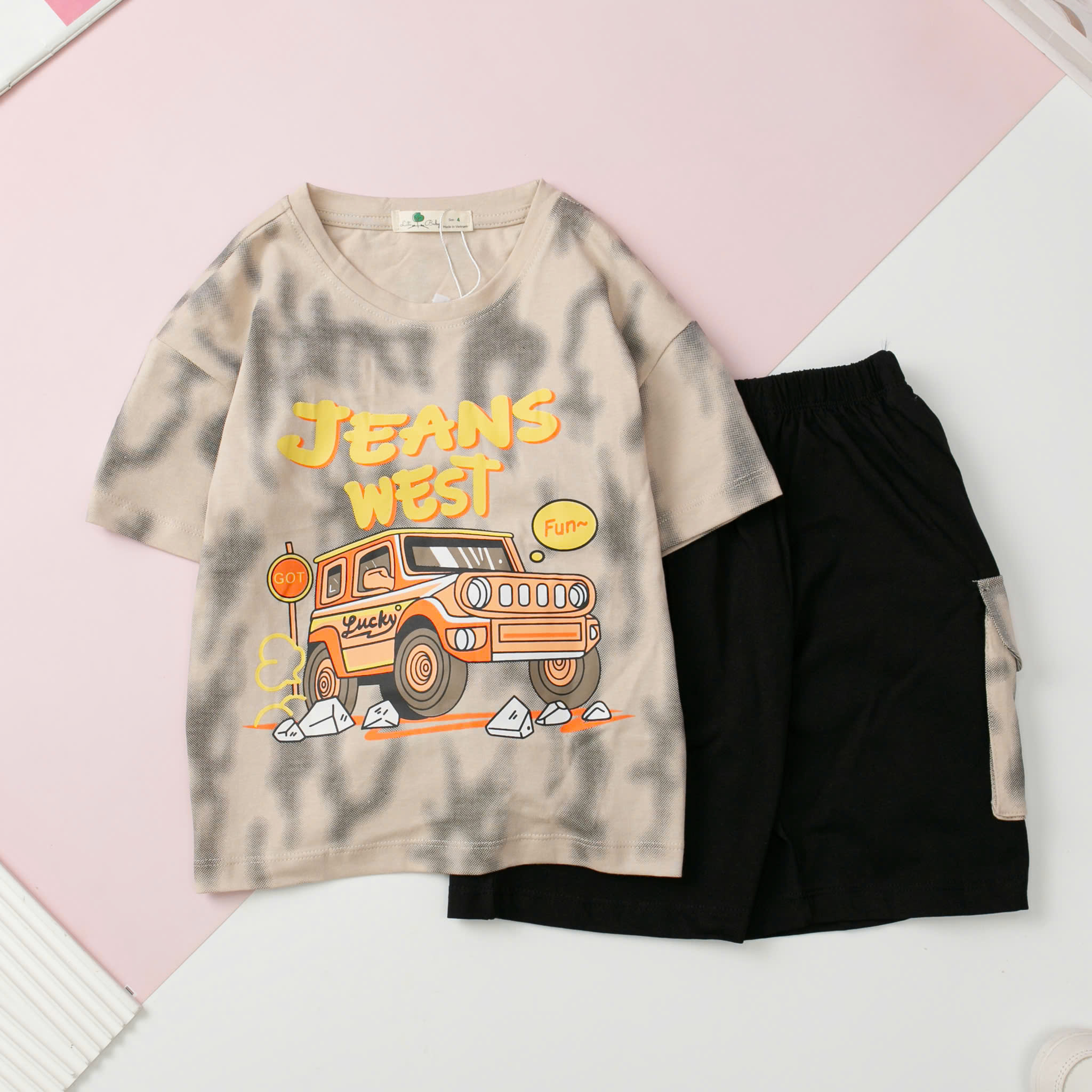 Bộ cotton trẻ em - bé trai B002 4/8 H547