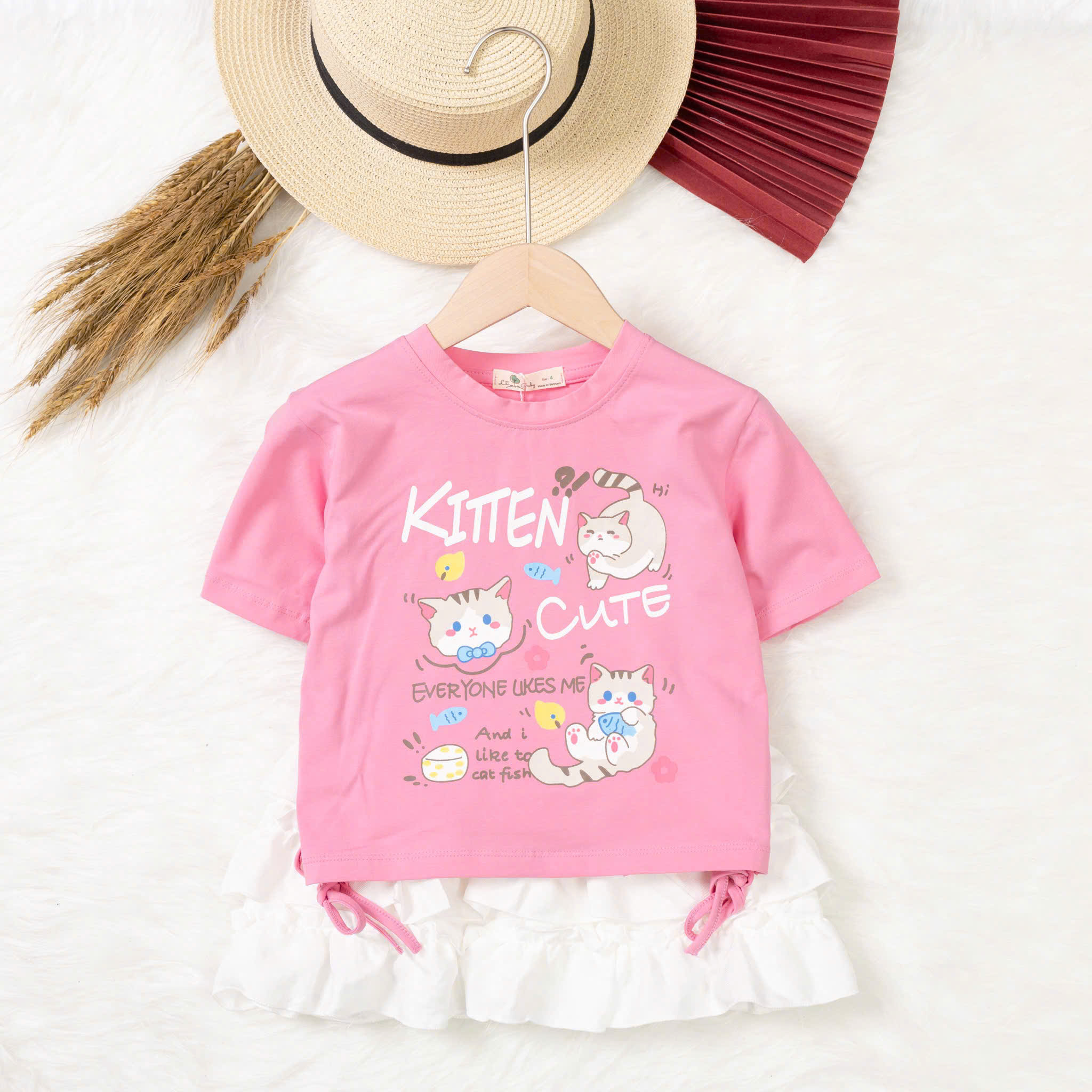 Bộ cotton trẻ em - bé gái G001 4/12 TS05