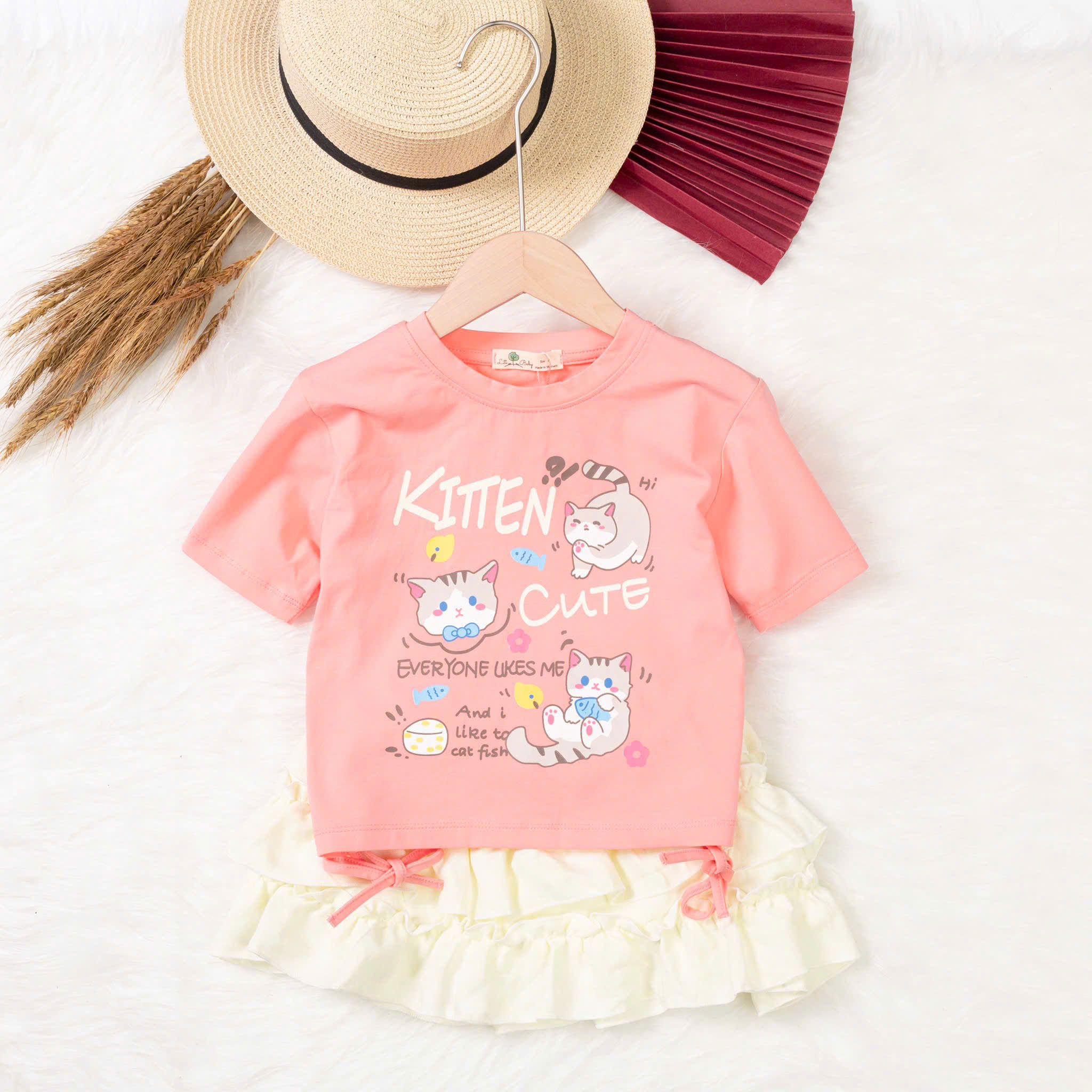 Bộ cotton trẻ em - bé gái G001 4/12 TS05