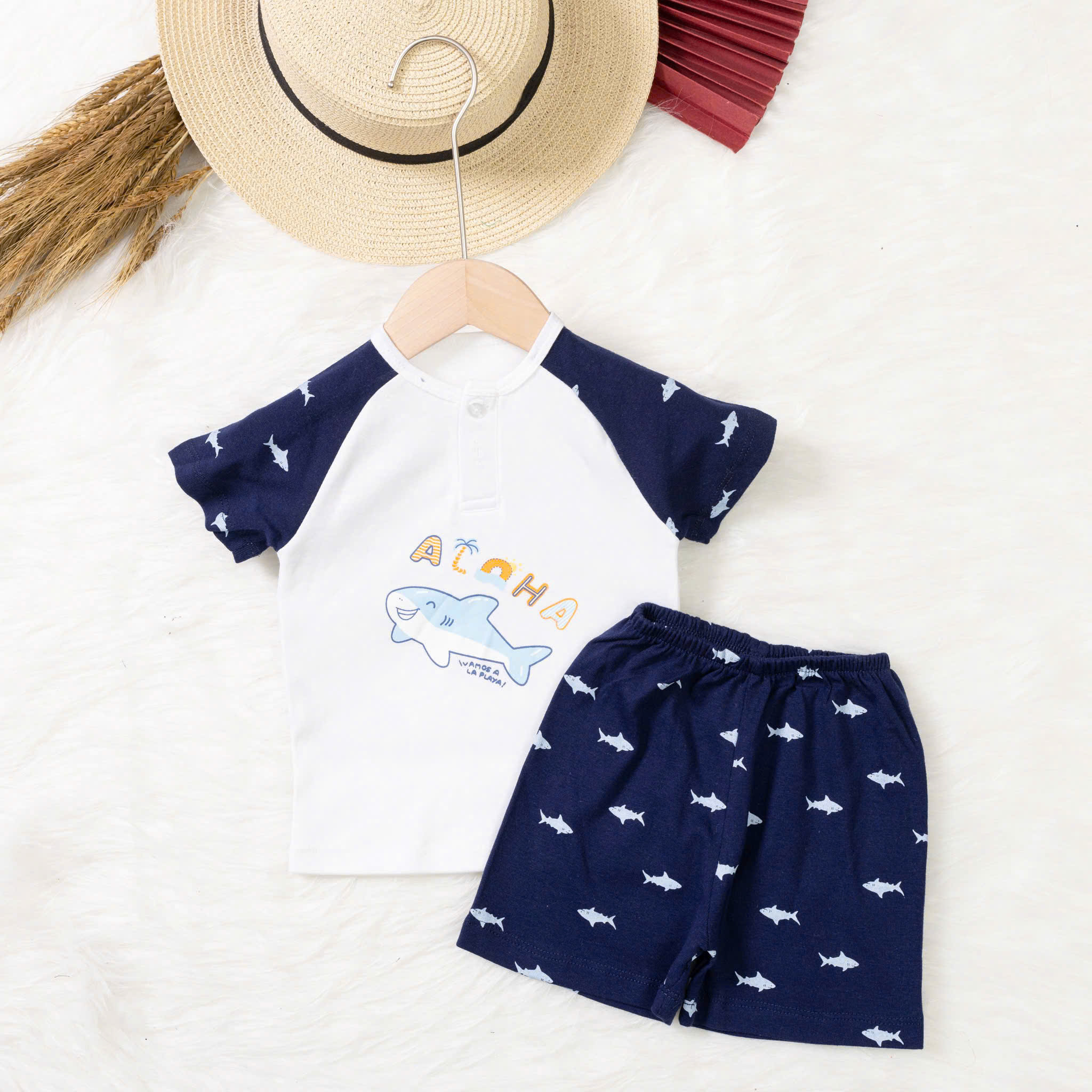 Bộ cotton trẻ em - bé trai B005 9/36 TS03