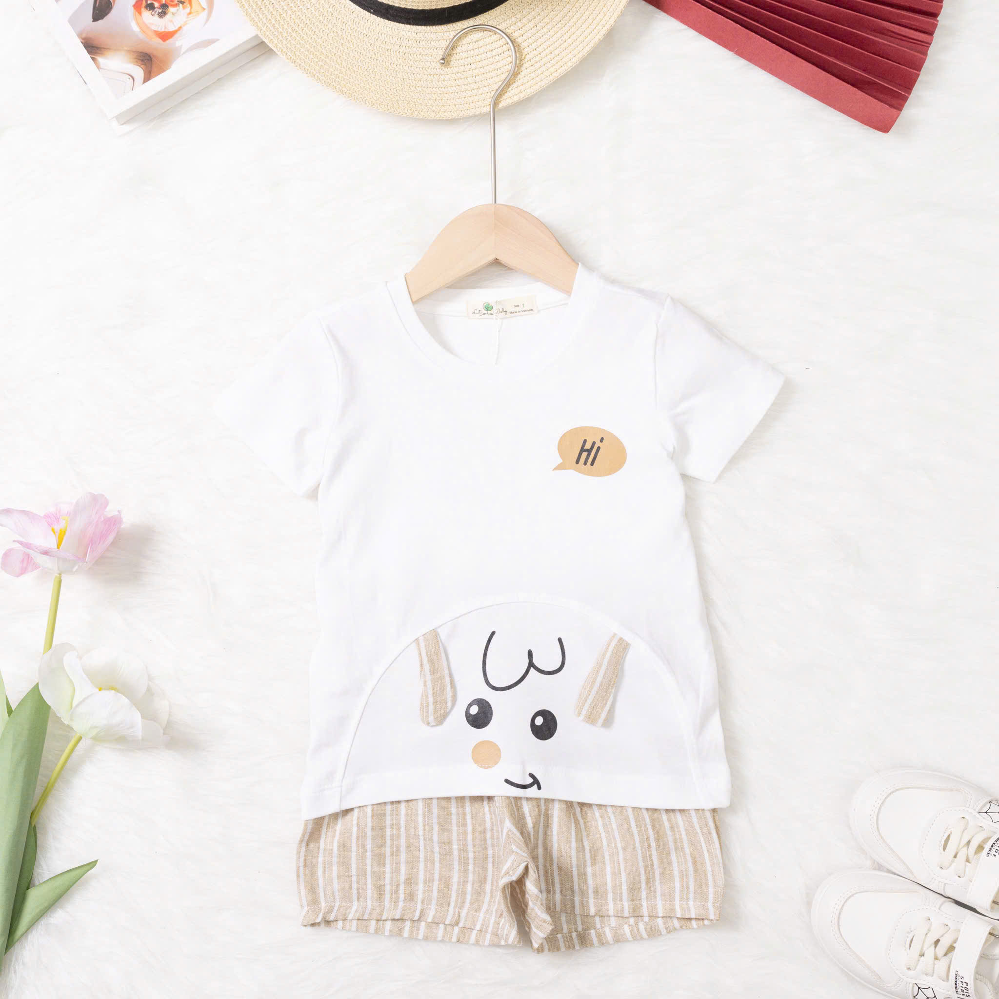 Bộ cotton trẻ em - bé trai B006 1/7 TS18