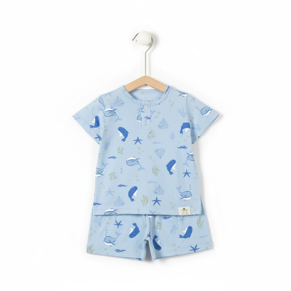 Bộ cotton trẻ em - bé trai B004 6m/36m TS20