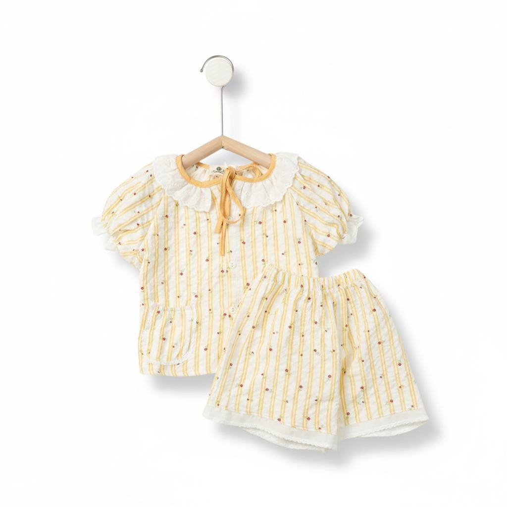 Bộ cotton trẻ em - bé gái G001 3/7 NH38