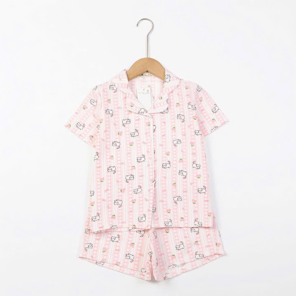 Bộ cotton trẻ em - bé gái G001 8/16 PH575