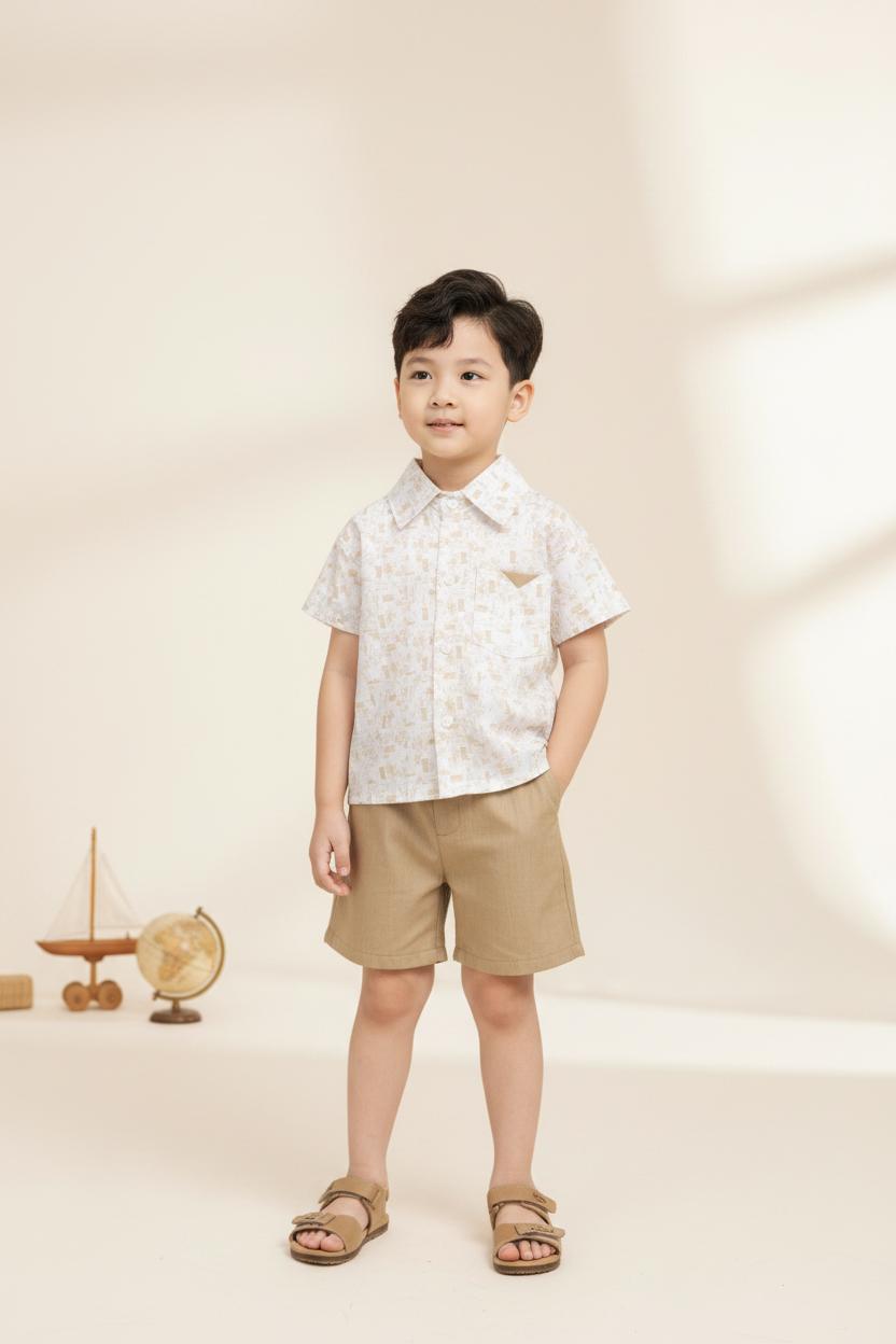 Bộ cotton trẻ em - bé trai B001 2/10 NH55