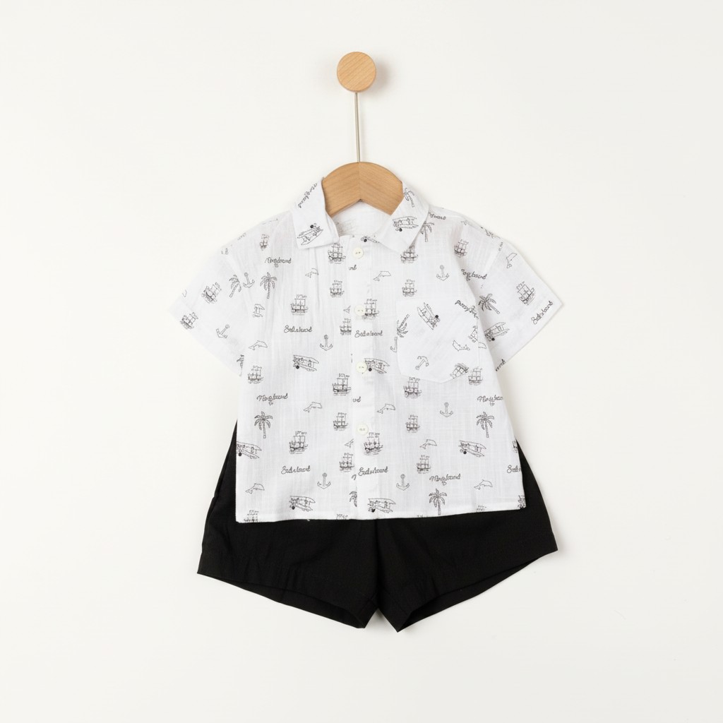 Bộ cotton trẻ em - bé trai B001 2/10 NH55
