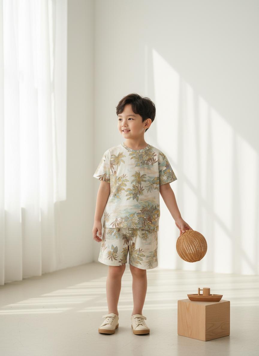 Bộ cotton trẻ em - bé trai B003 2/12 TS49
