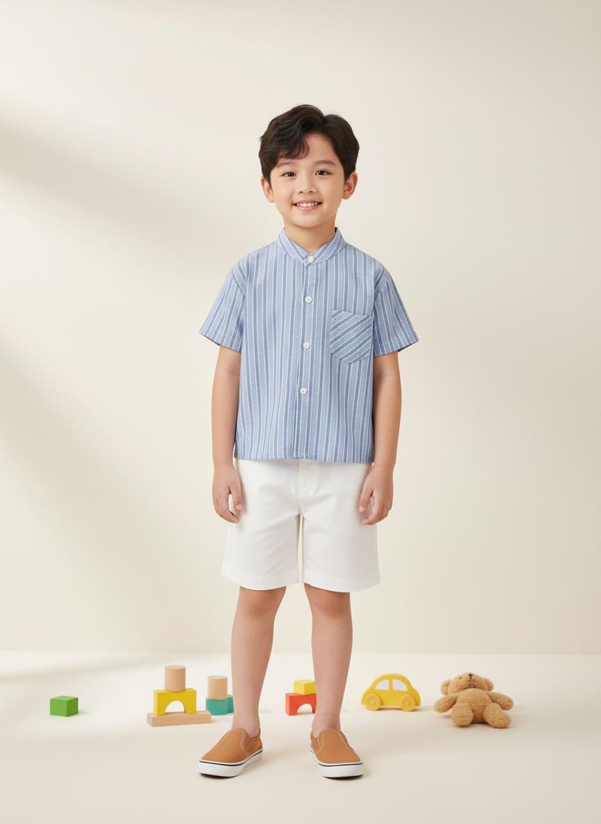 Bộ cotton trẻ em - bé trai B001 2/10 NH55