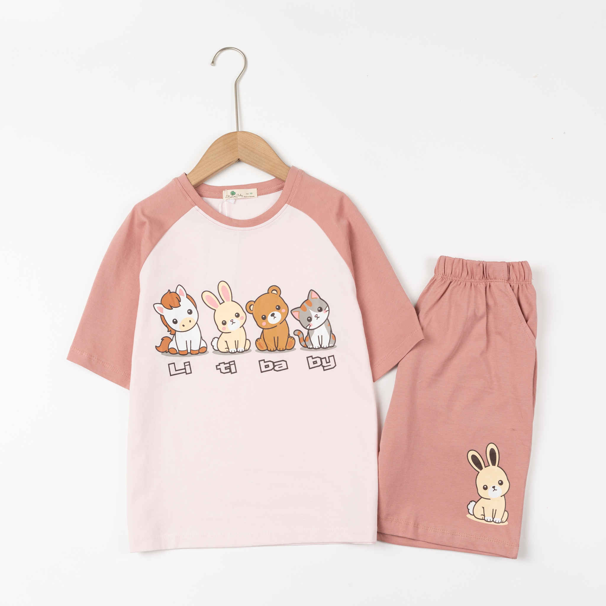 Bộ cotton trẻ em - bé gái G001 10/16 TS51