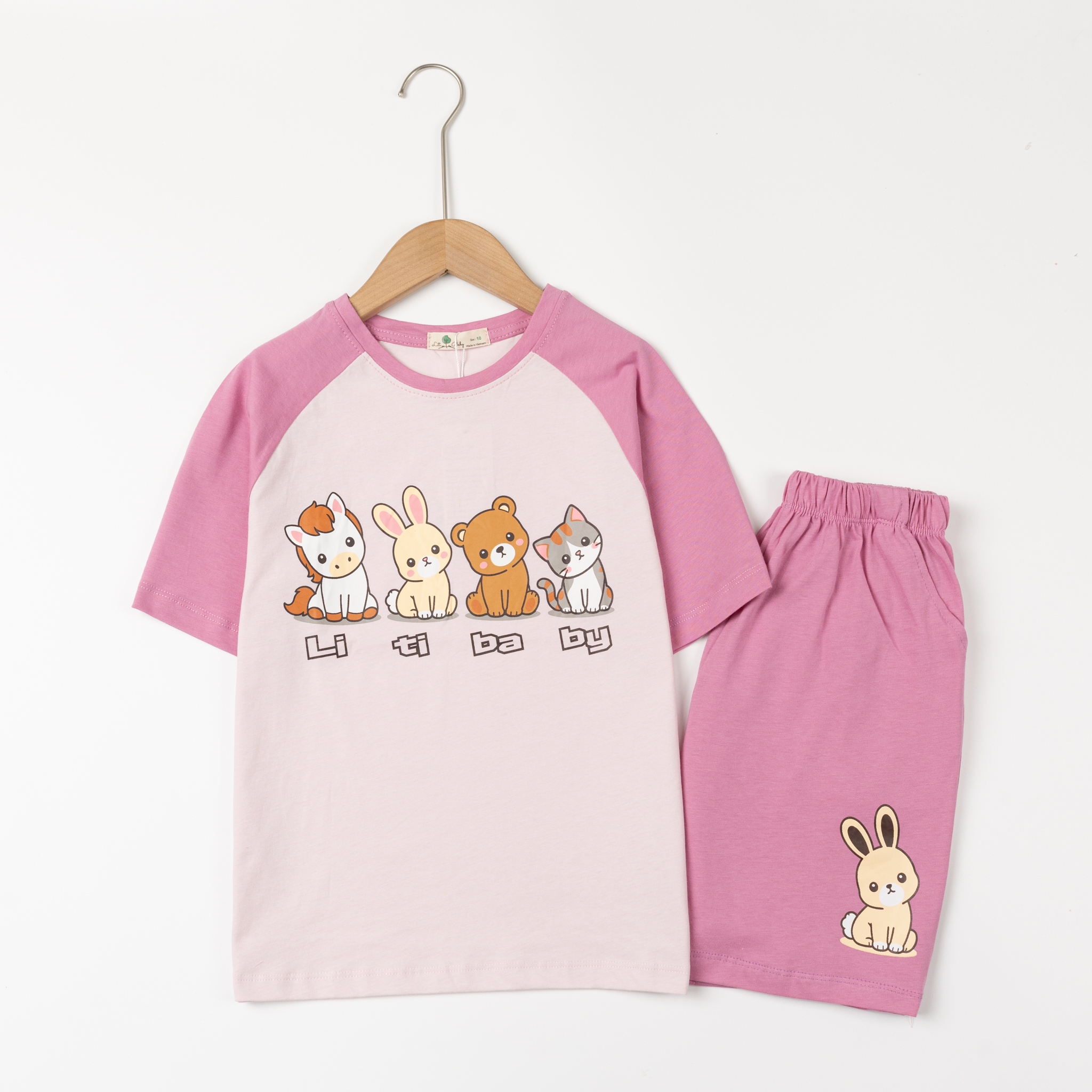 Bộ cotton trẻ em - bé gái G001 10/16 TS51