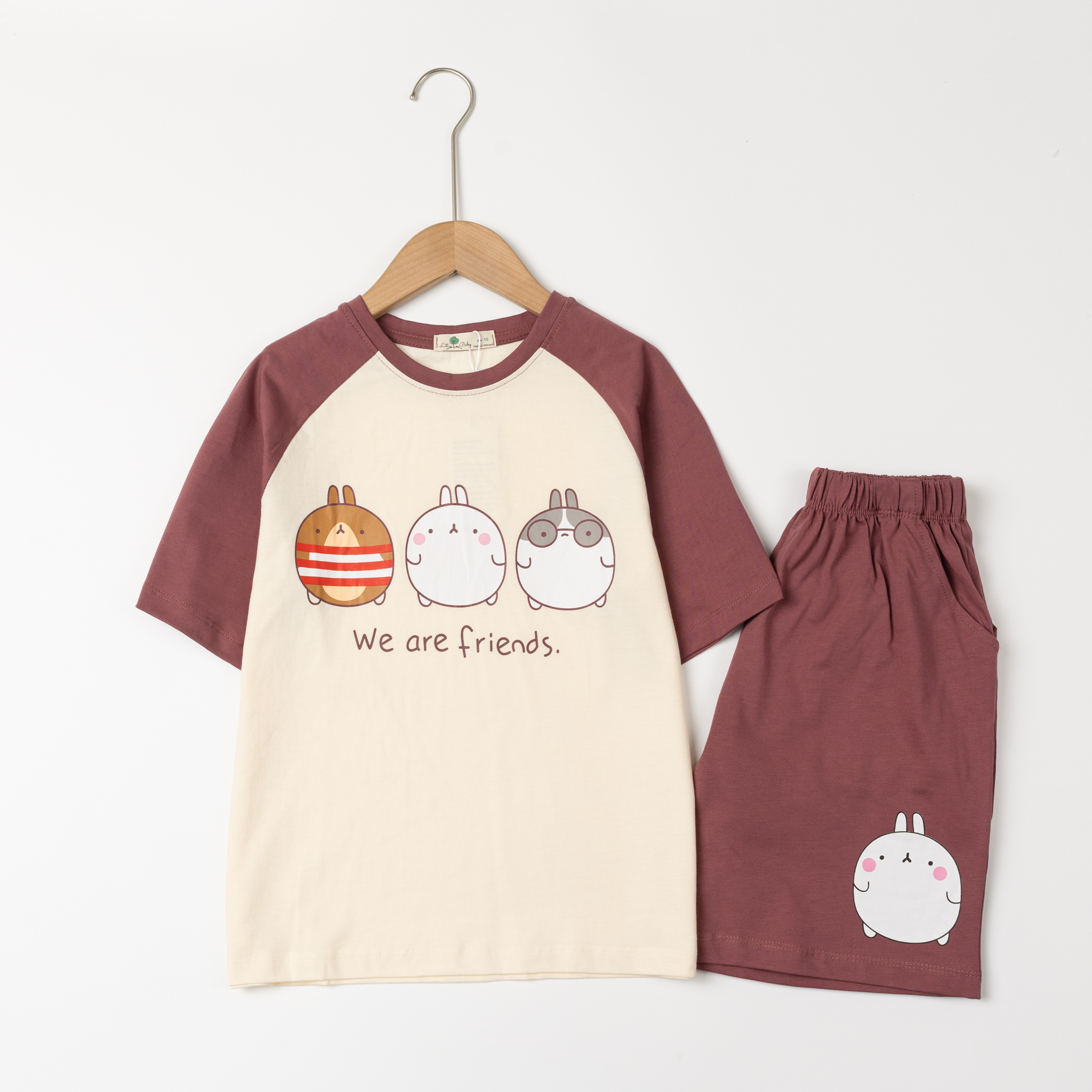 Bộ cotton trẻ em - bé gái G001 10/16 TS51