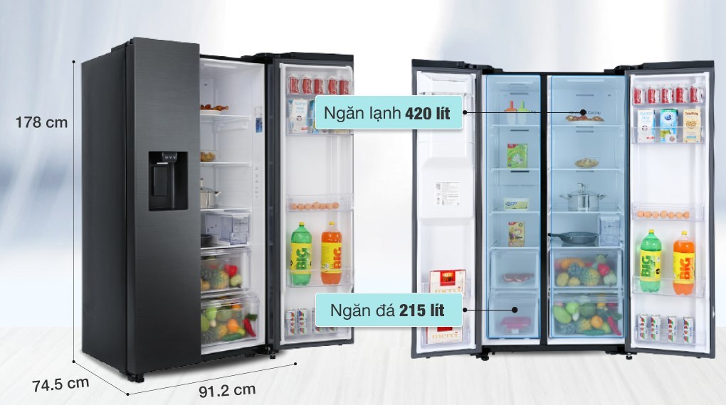 Tủ lạnh Samsung Inverter 635 lít Side By Side RS64R5301B4/SV