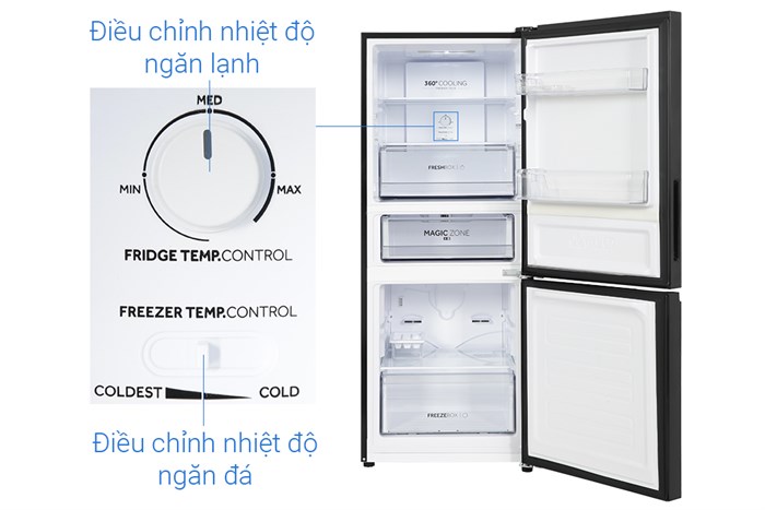 Tủ lạnh Aqua Inverter 260 lít AQR-B310MA(FB)