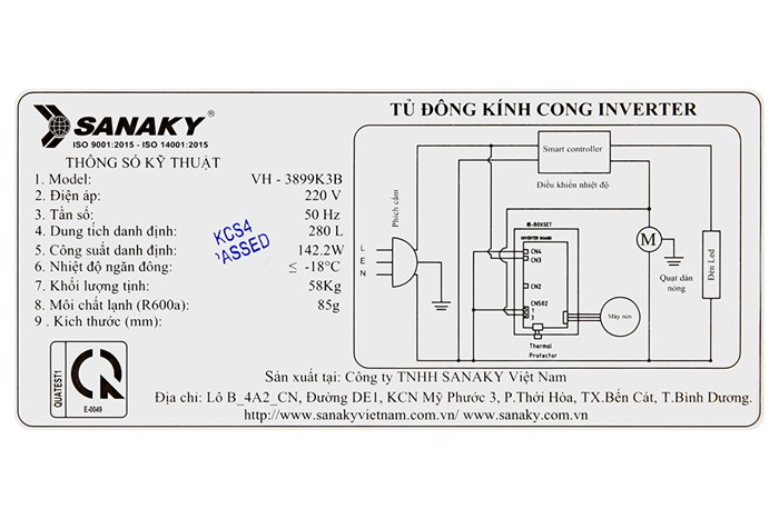 Tủ Đông Sanaky Inverter 280 lít VH-3899K3B