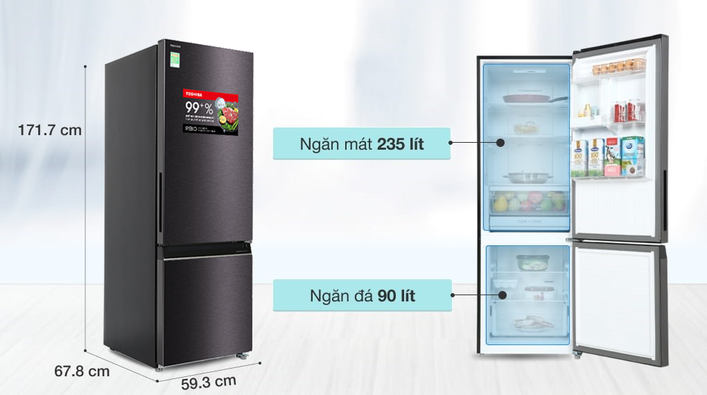 Tủ lạnh Toshiba Inverter 325 lít GR-RB410WE-PMV(37)-SG