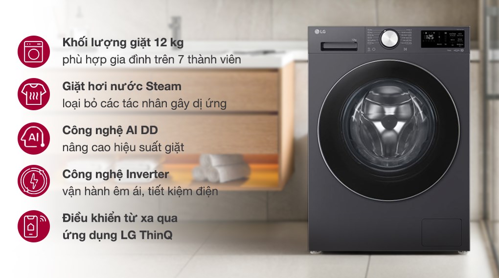 Máy giặt LG AI DD Inverter 12 kg FX1412N5G