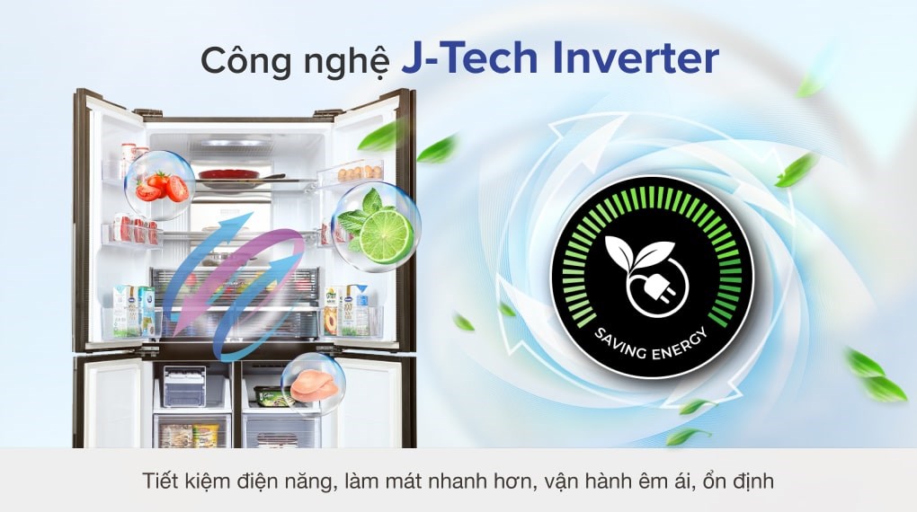 Tủ lạnh Sharp Inverter 572 lít Multi Door SJ-FX640V-SL