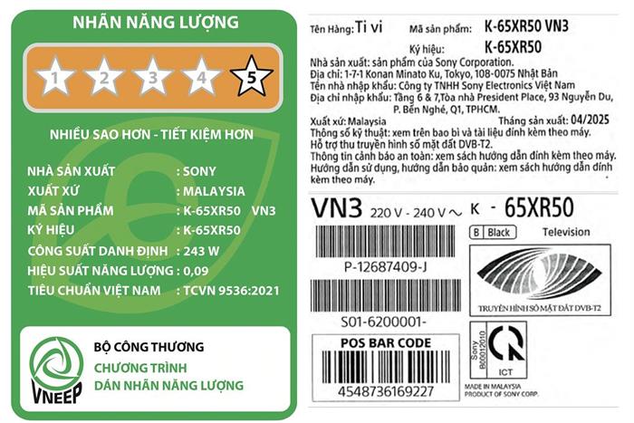 Google Tivi Mini LED Sony AI 4K 65 inch K-65XR50