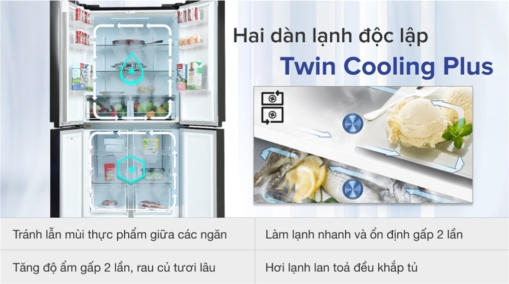Tủ lạnh Samsung Inverter 488 lít Multi Door RF48A4000B4/SV