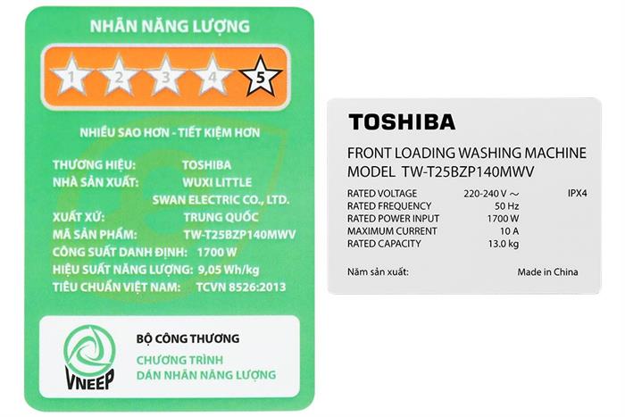 Máy giặt Toshiba Inverter 13 kg TW-T25BZP140MWV