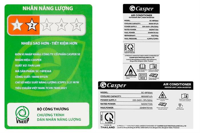 Máy lạnh Casper 2 HP SC-18FB36A