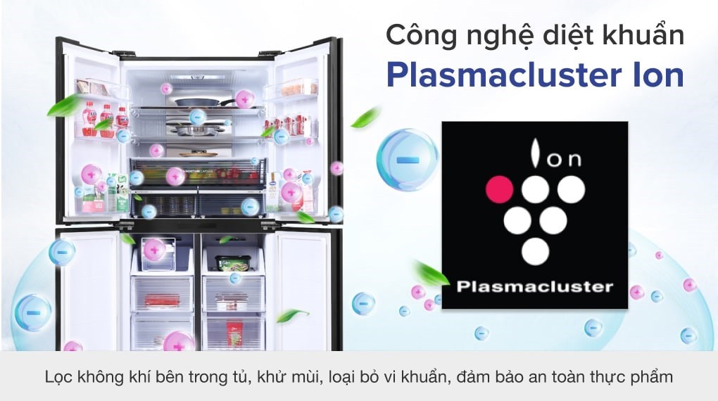 Tủ lạnh Sharp Inverter 525 lít Multi Door SJ-FXP600VG-BK