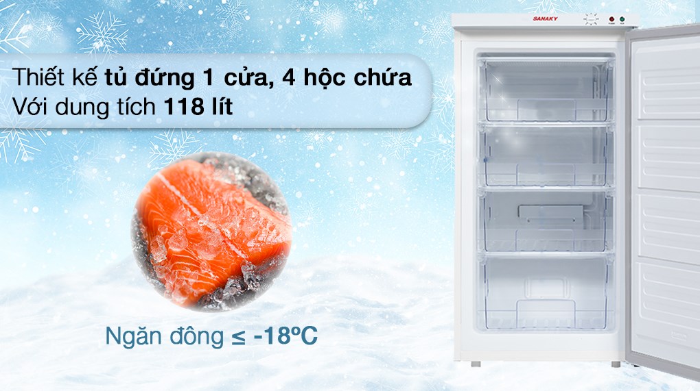 Tủ đông Sanaky 118 lít TD.VH160VD