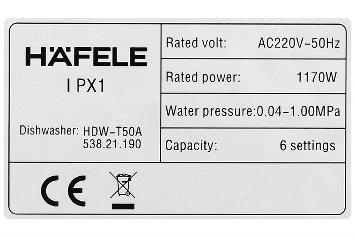 Máy rửa chén mini Hafele HDW-T50A (538.21.190)