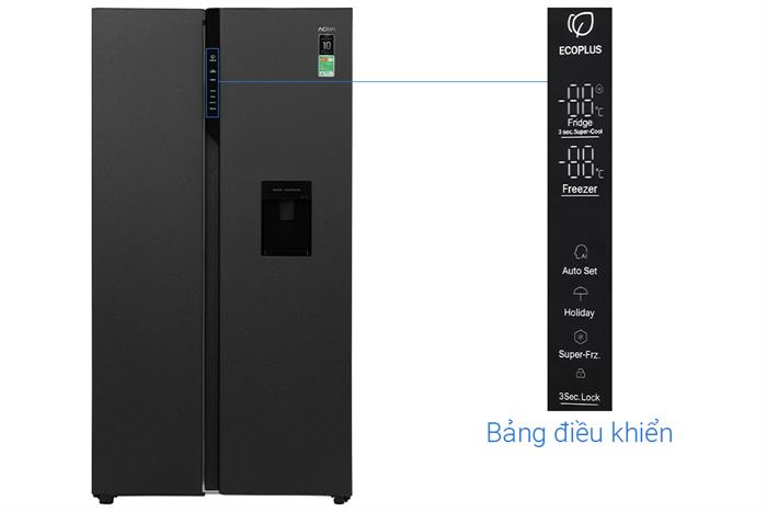 Tủ lạnh Aqua Inverter 550 lít Side By Side AQR-S612XA(WCB)
