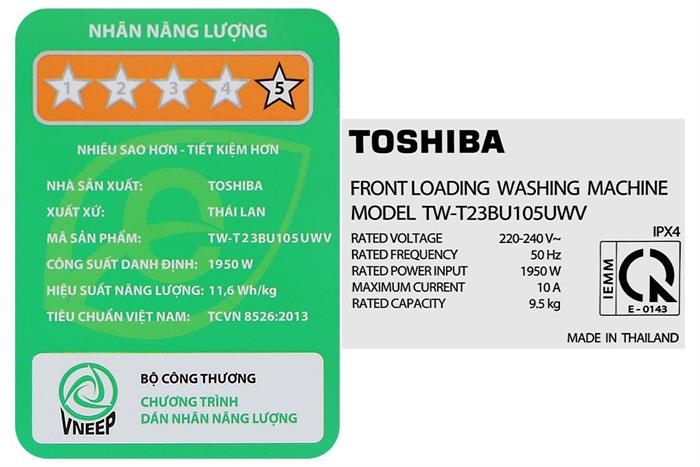 Máy giặt Toshiba Inverter 9.5 kg TW-T23BU105UWV