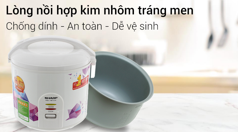 Nồi cơm nắp gài Sharp 1.8 lít KS-18TJV