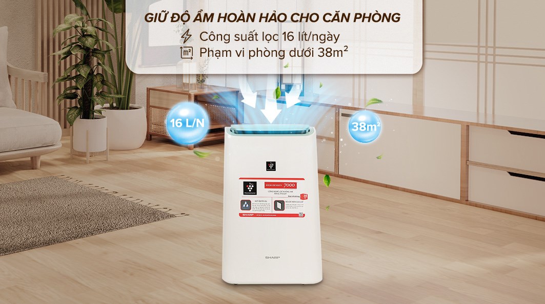 Máy hút ẩm Sharp DW-E16FA-W