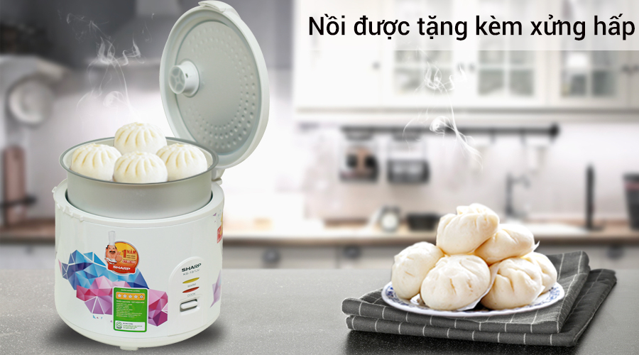 Nồi cơm nắp gài Sharp 1.8 lít KS-18TJV