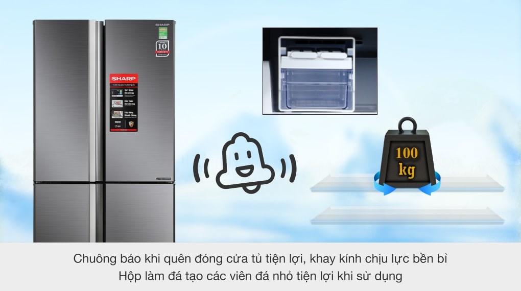 Tủ lạnh Sharp Inverter 572 lít Multi Door SJ-FX640V-SL