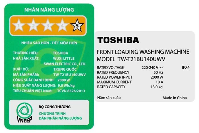 Máy giặt Toshiba Inverter 13 kg TW-T21BU140UWV