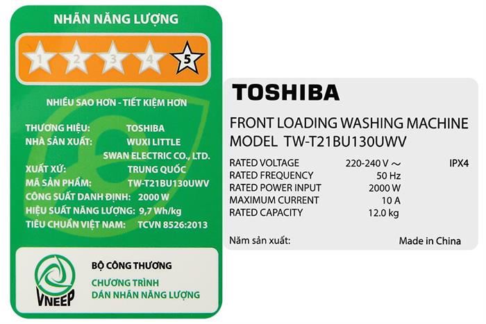 Máy giặt Toshiba Inverter 12 kg TW-T21BU130UWV