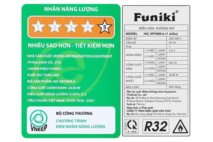Máy lạnh Funiki Inverter 1 HP HIC09TMM-6