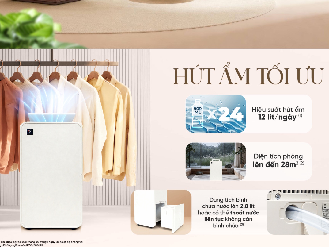 Máy hút ẩm Sharp DW-P12HV-W