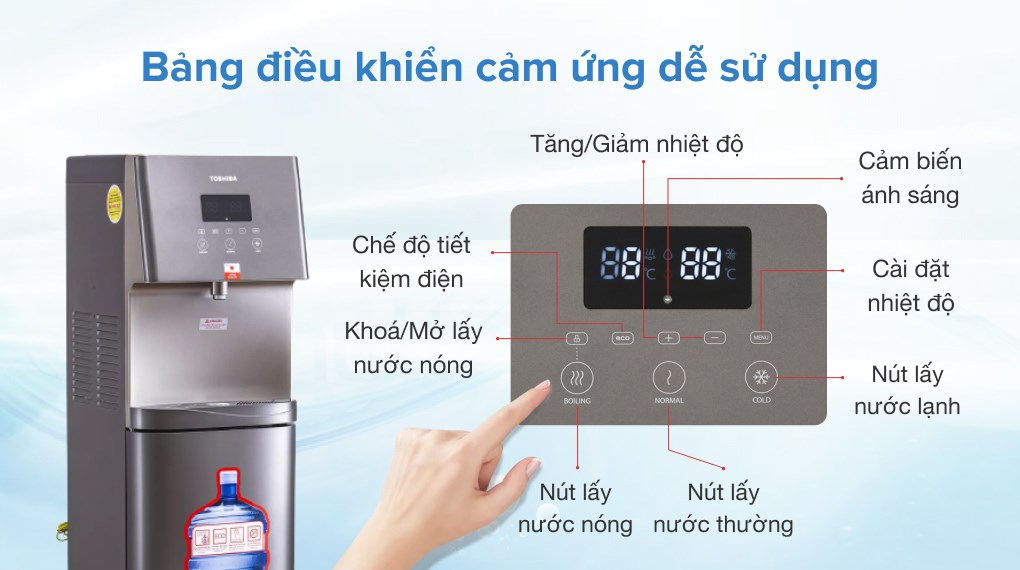 Cây nước nóng lạnh Toshiba  650W RWF-W1830UVBV(T)