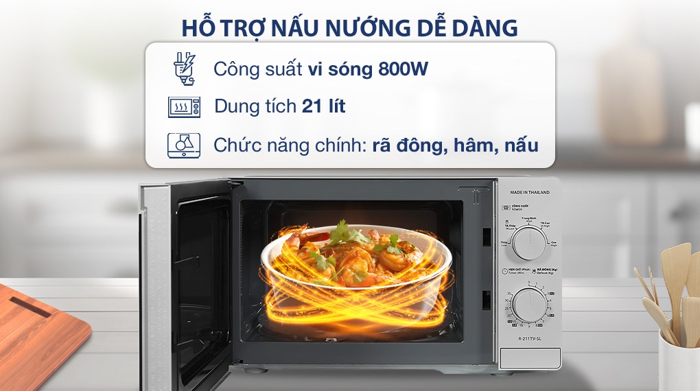 Lò vi sóng Sharp R-211TV-SL 21 lít