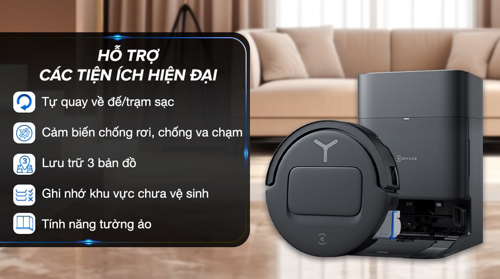Robot hút bụi lau nhà Ecovacs Deebot T80 Omni