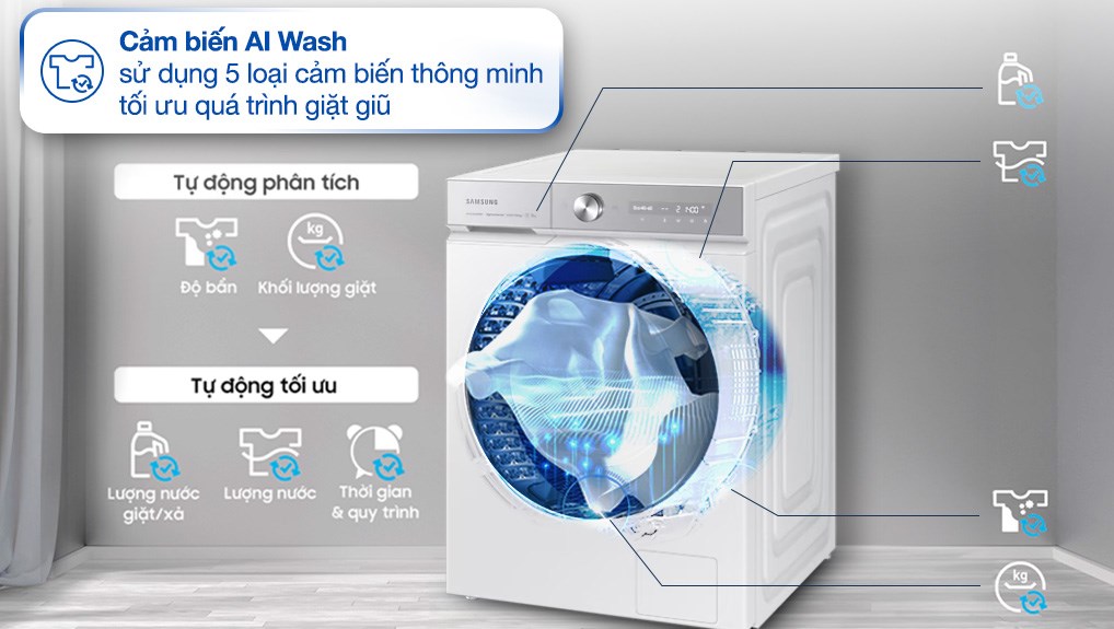 Máy giặt Samsung AI EcoBubble Inverter 11 kg WW11CGP44DSHSV