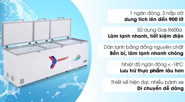 Tủ đông Sanaky 900 lít VH-1199HY